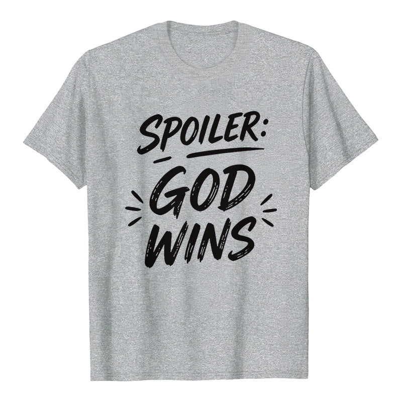 Christianartworkshop Spoiler : T-shirt premium à manches courtes God Wins - Gris - 2XL - image 0