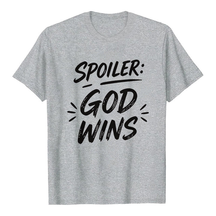 Christianartworkshop Spoiler : T-shirt premium à manches courtes God Wins - Gris - 2XL - image 0
