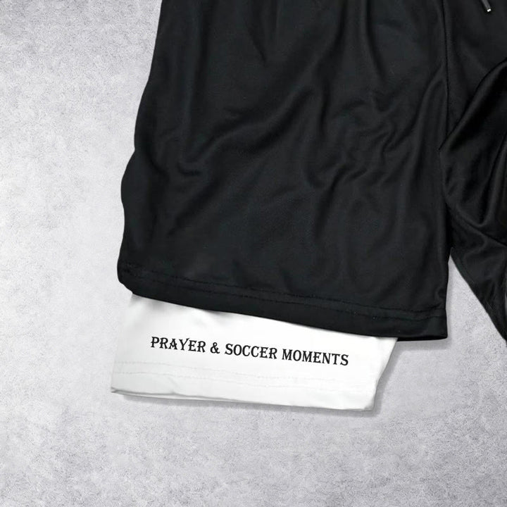 Christianartworkshop Short de sport multicouche Soccer & Faith Heartbeat Cross - image 5