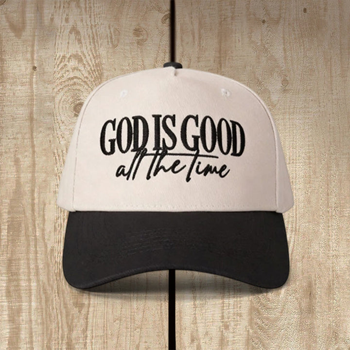 Christianartworkshop Casquette de baseball décontractée brodée « Dieu est bon en tout temps » - Noir - image 2