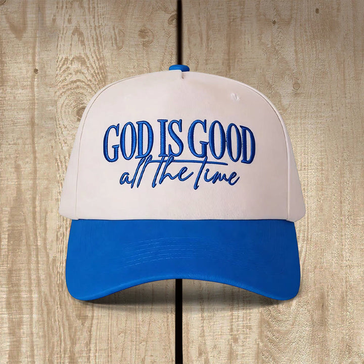 Christianartworkshop Casquette de baseball décontractée brodée « Dieu est bon en tout temps » - Bleu - image 3