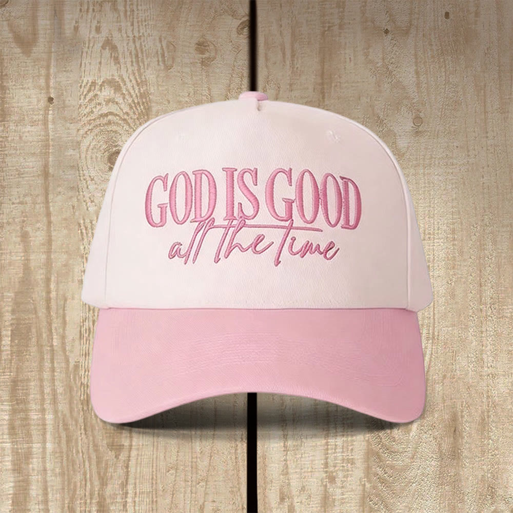 Christianartworkshop Casquette de baseball décontractée brodée « Dieu est bon en tout temps » - Rose - image 0