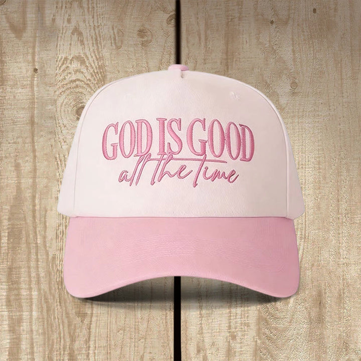 Christianartworkshop Casquette de baseball décontractée brodée « Dieu est bon en tout temps » - Rose - image 0