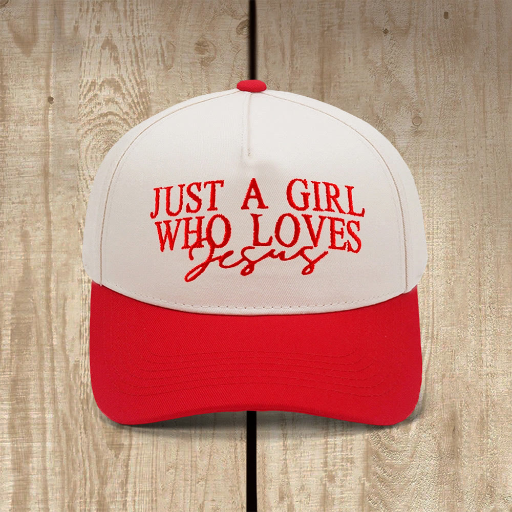 Christianartworkshop Casquette de baseball inspirée par la foi « Juste une fille qui aime Jésus » - Rouge - image 3