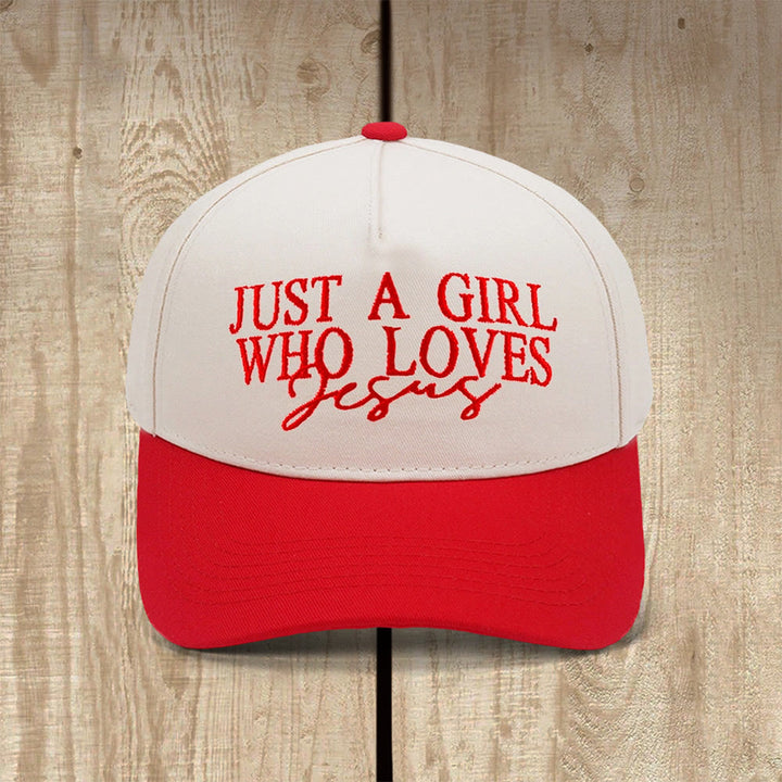 Christianartworkshop Casquette de baseball inspirée par la foi « Juste une fille qui aime Jésus » - Rouge - image 3