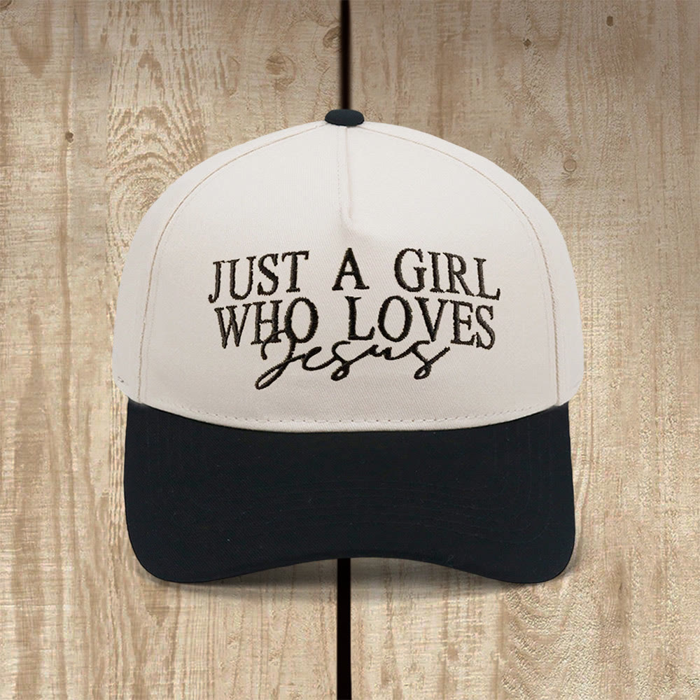 Christianartworkshop Casquette de baseball inspirée par la foi « Juste une fille qui aime Jésus » - Noir - image 0