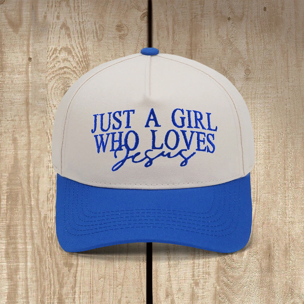 Christianartworkshop Casquette de baseball inspirée par la foi « Juste une fille qui aime Jésus » - Bleu royal - image 8