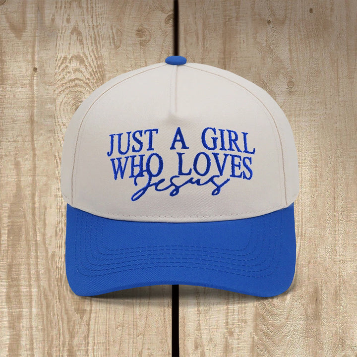 Christianartworkshop Casquette de baseball inspirée par la foi « Juste une fille qui aime Jésus » - Bleu royal - image 8