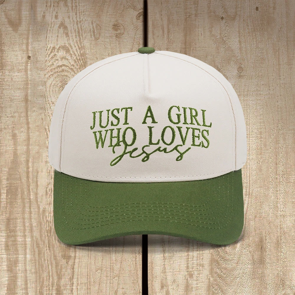 Christianartworkshop Casquette de baseball inspirée par la foi « Juste une fille qui aime Jésus » - Vert armée - image 12
