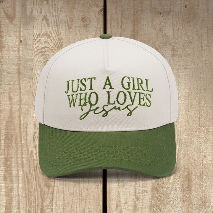 Christianartworkshop Casquette de baseball inspirée par la foi « Juste une fille qui aime Jésus » - Vert armée - image 12
