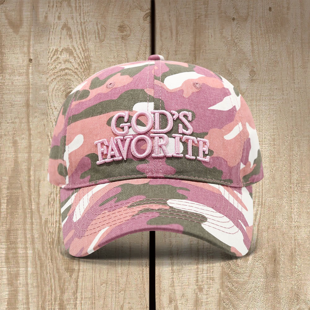 Christianartworkshop Casquette de baseball préférée de Dieu, inspirée par la confiance et la foi - Camouflage rose - image 1