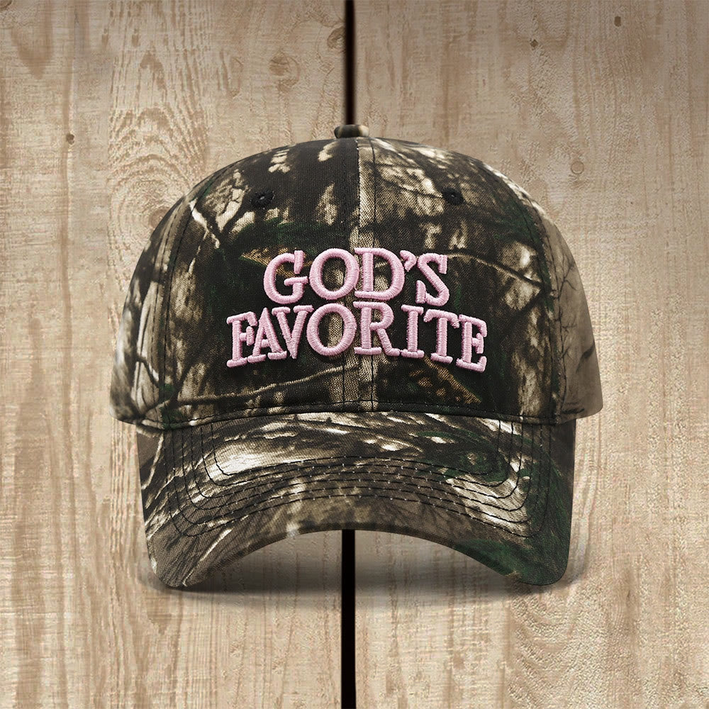 Christianartworkshop Casquette de baseball préférée de Dieu, inspirée par la confiance et la foi - Camouflage vert - image 0