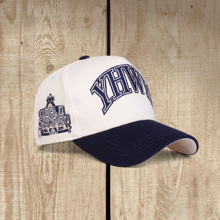 Christianartworkshop Casquette de baseball YHWH Champion du monde style universitaire Faith - Marine - image 1