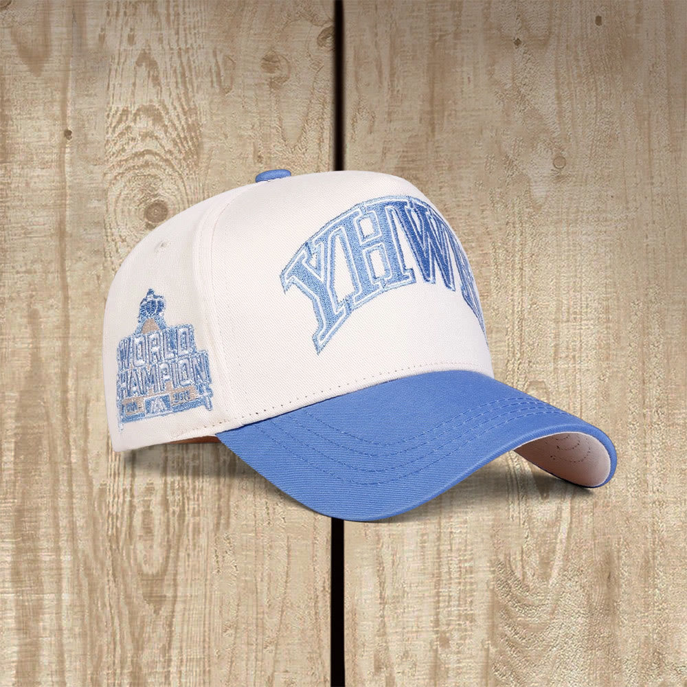 Christianartworkshop Casquette de baseball YHWH Champion du monde style universitaire Faith - Bleu ciel - image 4