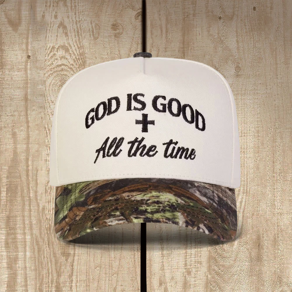 Christianartworkshop Casquette de baseball avec croix et accent sur la foi : Dieu est bon en tout temps - Noir - image 0