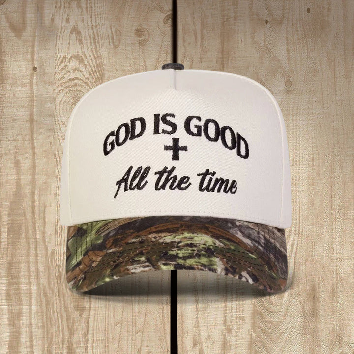 Christianartworkshop Casquette de baseball avec croix et accent sur la foi : Dieu est bon en tout temps - Noir - image 0