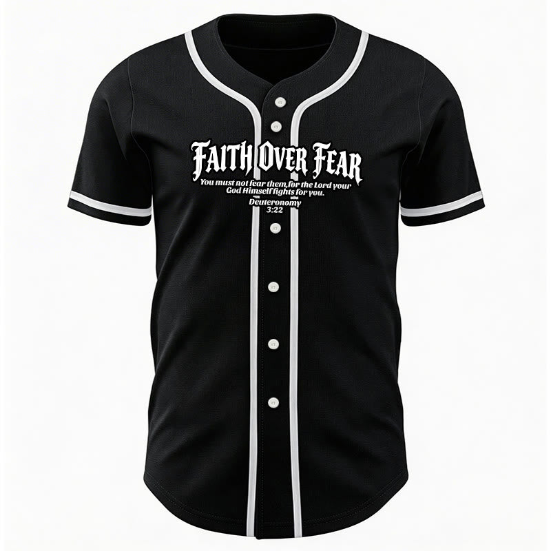 Christianartworkshop La foi plutôt que la peur Deutéronome 3:22 Maillot de baseball avec croix et couronne d'épines - image 10
