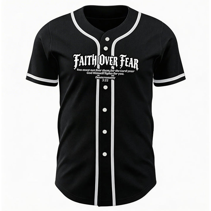 Christianartworkshop La foi plutôt que la peur Deutéronome 3:22 Maillot de baseball avec croix et couronne d'épines - image 10