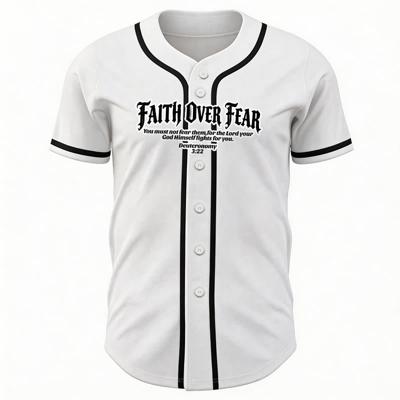 Christianartworkshop La foi plutôt que la peur Deutéronome 3:22 Maillot de baseball avec croix et couronne d'épines - image 3