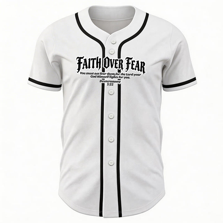 Christianartworkshop La foi plutôt que la peur Deutéronome 3:22 Maillot de baseball avec croix et couronne d'épines - image 3