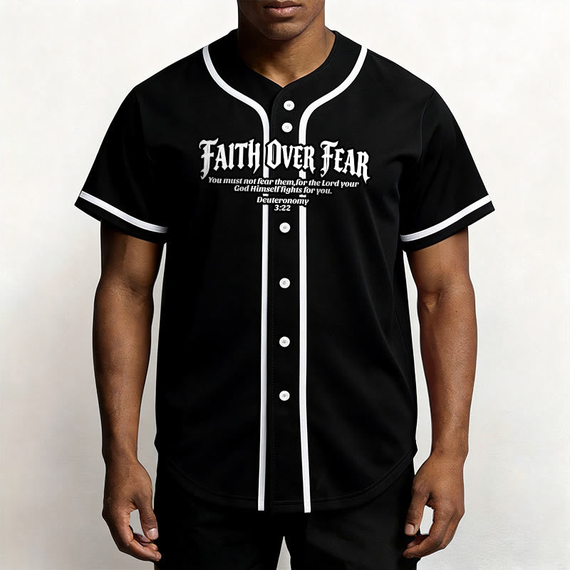 Christianartworkshop La foi plutôt que la peur Deutéronome 3:22 Maillot de baseball avec croix et couronne d'épines - image 8
