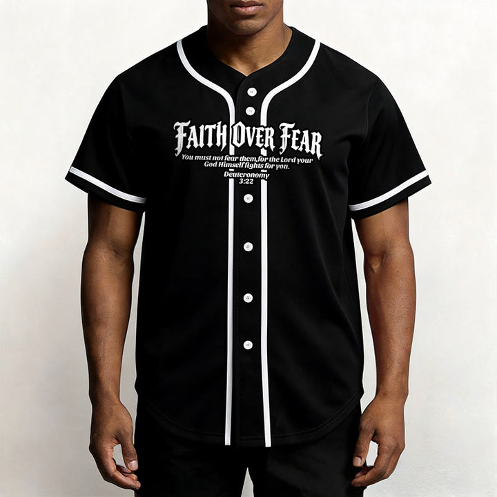 Christianartworkshop La foi plutôt que la peur Deutéronome 3:22 Maillot de baseball avec croix et couronne d'épines - image 8