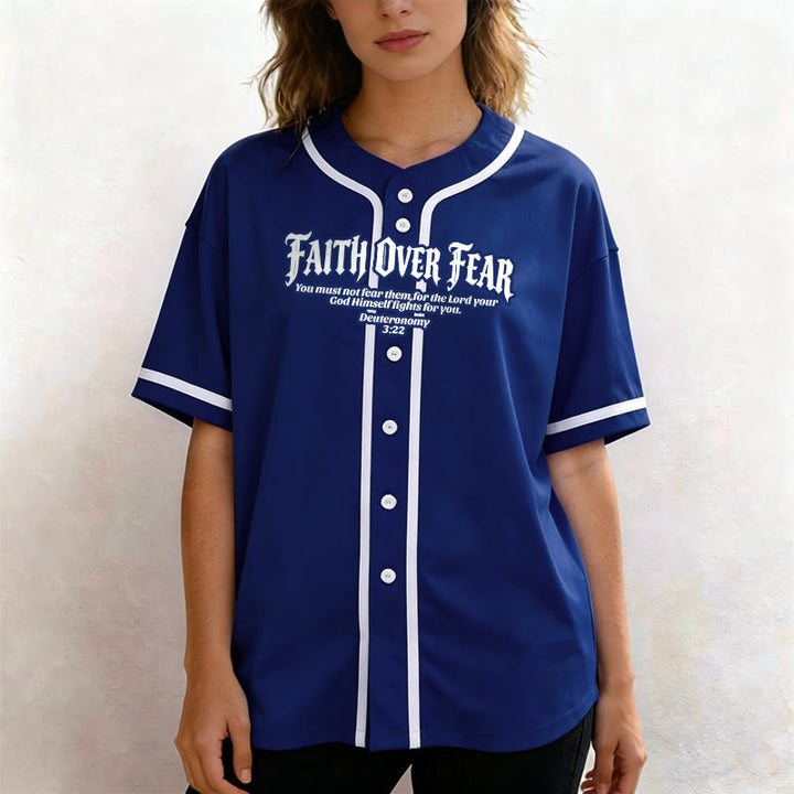 Christianartworkshop La foi plutôt que la peur Deutéronome 3:22 Maillot de baseball avec croix et couronne d'épines - image 16