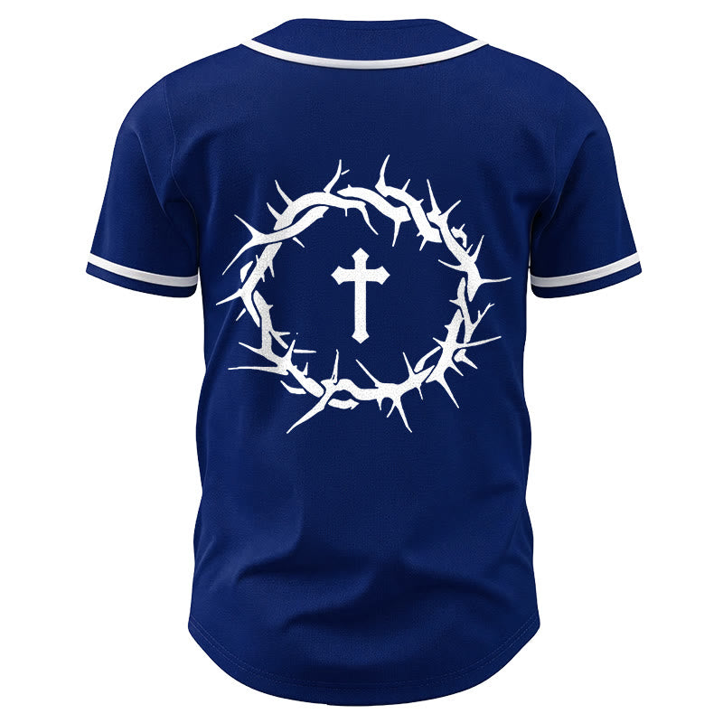 Christianartworkshop La foi plutôt que la peur Deutéronome 3:22 Maillot de baseball avec croix et couronne d'épines - image 20