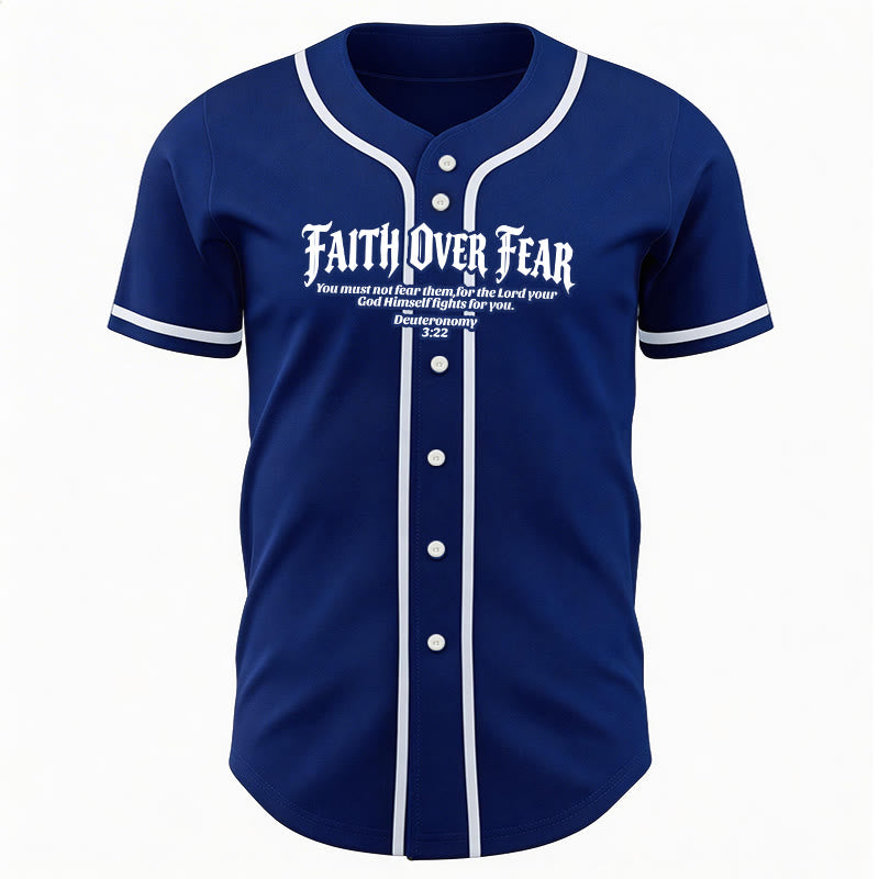Christianartworkshop La foi plutôt que la peur Deutéronome 3:22 Maillot de baseball avec croix et couronne d'épines - image 17