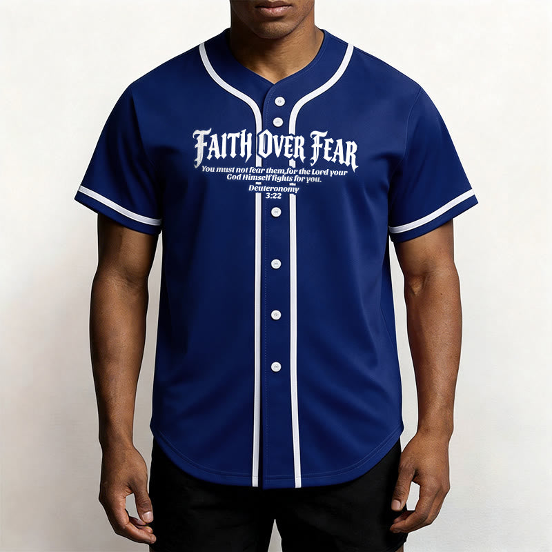Christianartworkshop La foi plutôt que la peur Deutéronome 3:22 Maillot de baseball avec croix et couronne d'épines - image 15