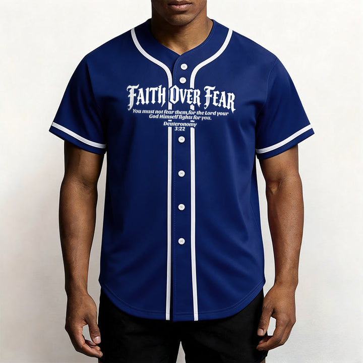 Christianartworkshop La foi plutôt que la peur Deutéronome 3:22 Maillot de baseball avec croix et couronne d'épines - image 15