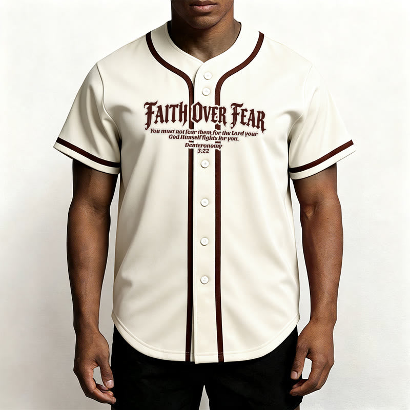 Christianartworkshop La foi plutôt que la peur Deutéronome 3:22 Maillot de baseball avec croix et couronne d'épines - image 22