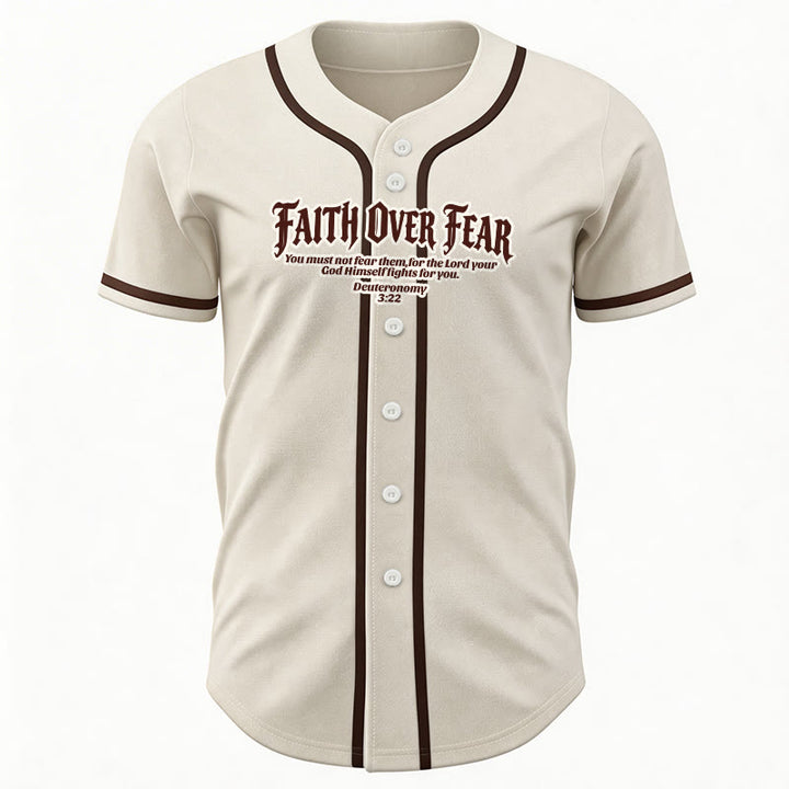 Christianartworkshop La foi plutôt que la peur Deutéronome 3:22 Maillot de baseball avec croix et couronne d'épines - image 24