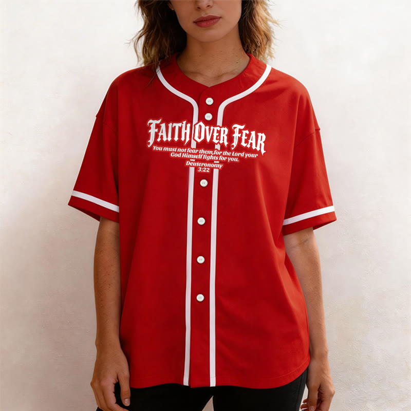 Christianartworkshop La foi plutôt que la peur Deutéronome 3:22 Maillot de baseball avec croix et couronne d'épines - image 30
