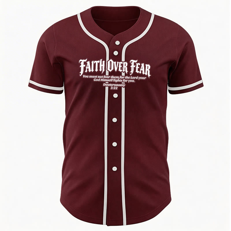 Christianartworkshop La foi plutôt que la peur Deutéronome 3:22 Maillot de baseball avec croix et couronne d'épines - image 38