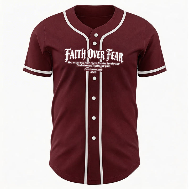 Christianartworkshop La foi plutôt que la peur Deutéronome 3:22 Maillot de baseball avec croix et couronne d'épines - image 38