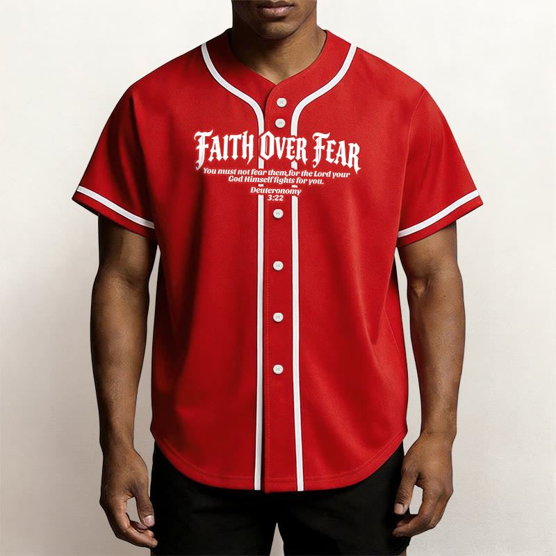 Christianartworkshop La foi plutôt que la peur Deutéronome 3:22 Maillot de baseball avec croix et couronne d'épines - image 29