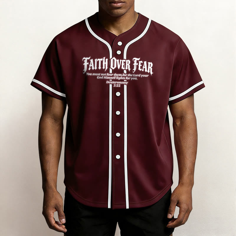 Christianartworkshop La foi plutôt que la peur Deutéronome 3:22 Maillot de baseball avec croix et couronne d'épines - image 36