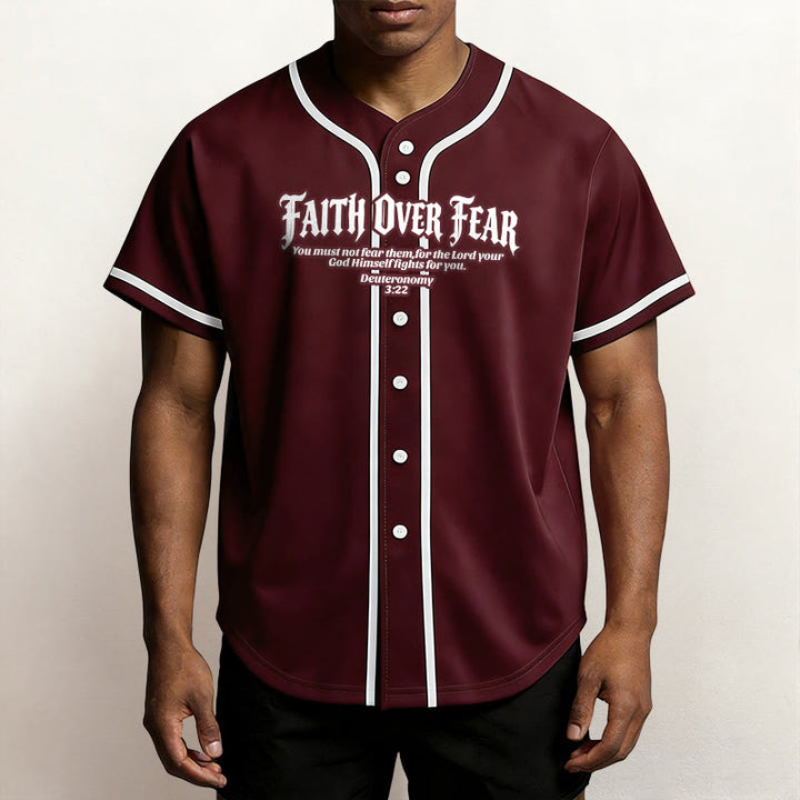 Christianartworkshop La foi plutôt que la peur Deutéronome 3:22 Maillot de baseball avec croix et couronne d'épines - image 36