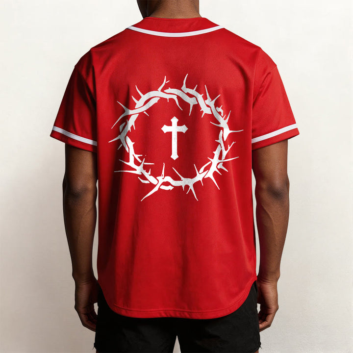 Christianartworkshop La foi plutôt que la peur Deutéronome 3:22 Maillot de baseball avec croix et couronne d'épines - image 32