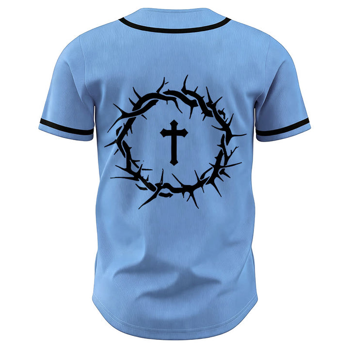 Christianartworkshop La foi plutôt que la peur Deutéronome 3:22 Maillot de baseball avec croix et couronne d'épines - image 48