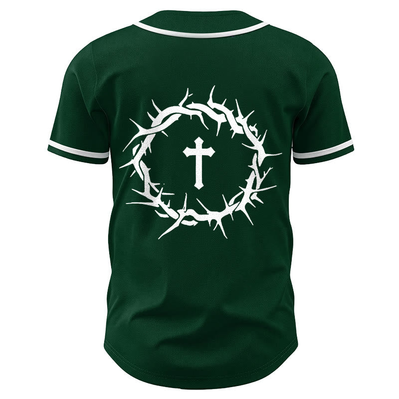 Christianartworkshop La foi plutôt que la peur Deutéronome 3:22 Maillot de baseball avec croix et couronne d'épines - image 55
