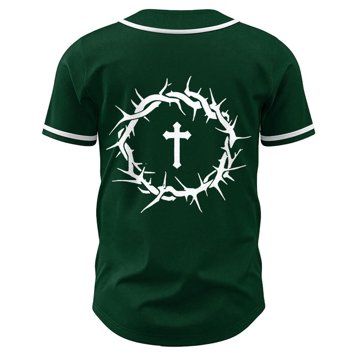 Christianartworkshop La foi plutôt que la peur Deutéronome 3:22 Maillot de baseball avec croix et couronne d'épines - image 55