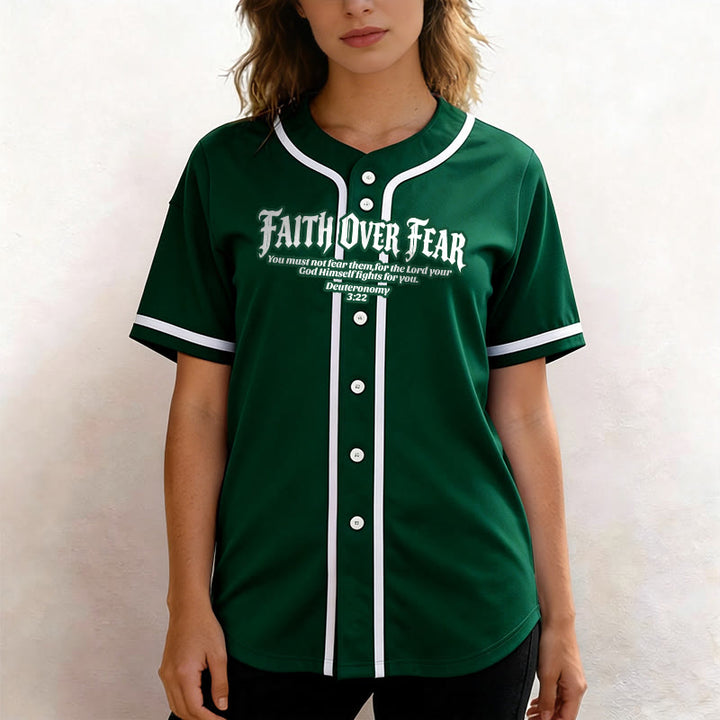 Christianartworkshop La foi plutôt que la peur Deutéronome 3:22 Maillot de baseball avec croix et couronne d'épines - image 51