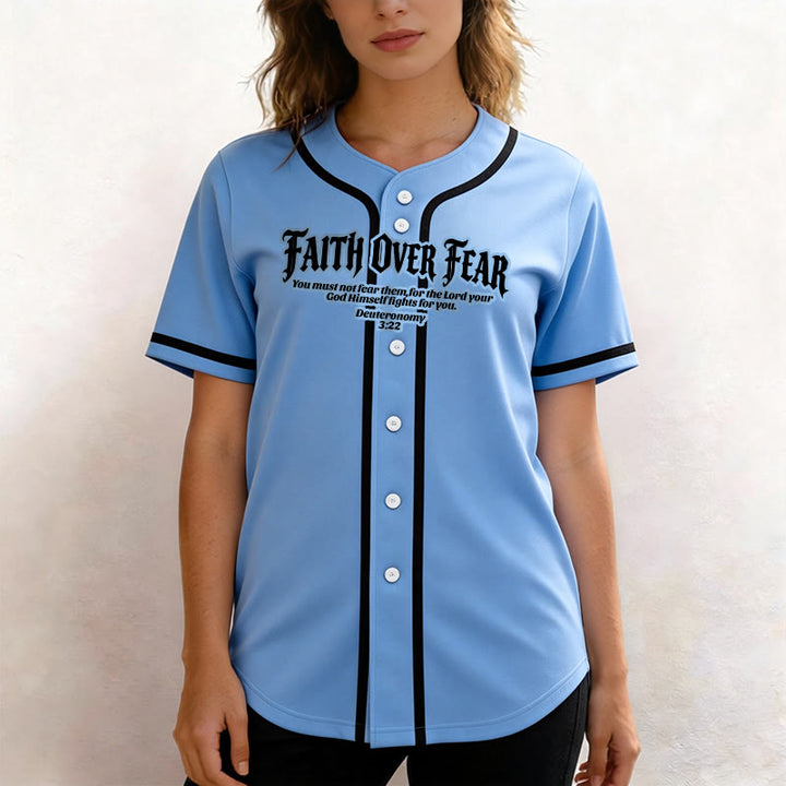 Christianartworkshop La foi plutôt que la peur Deutéronome 3:22 Maillot de baseball avec croix et couronne d'épines - image 44
