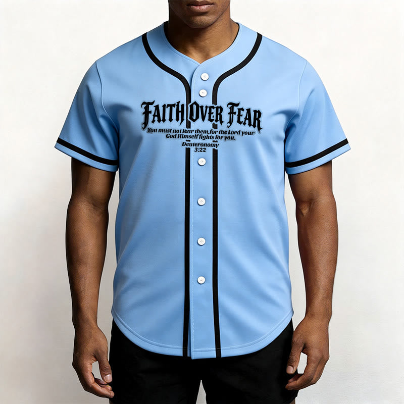 Christianartworkshop La foi plutôt que la peur Deutéronome 3:22 Maillot de baseball avec croix et couronne d'épines - image 43