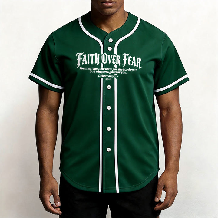 Christianartworkshop La foi plutôt que la peur Deutéronome 3:22 Maillot de baseball avec croix et couronne d'épines - image 50