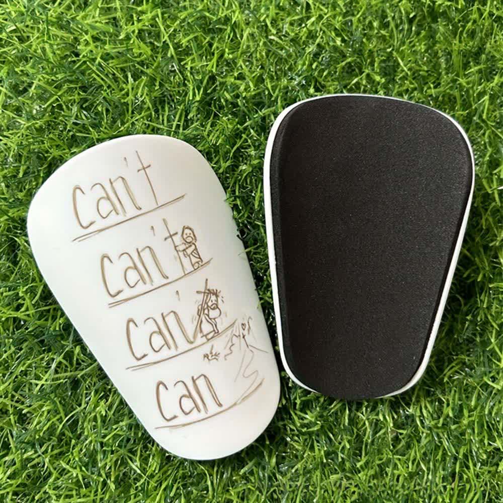 Christianartworkshop Protège-tibias de football inspirants « Can't to Can » pour l'entraînement et les matchs - Motif jaune - 12*8cm - image 3