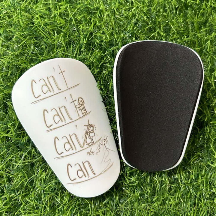 Christianartworkshop Protège-tibias de football inspirants « Can't to Can » pour l'entraînement et les matchs - Motif jaune - 12*8cm - image 3