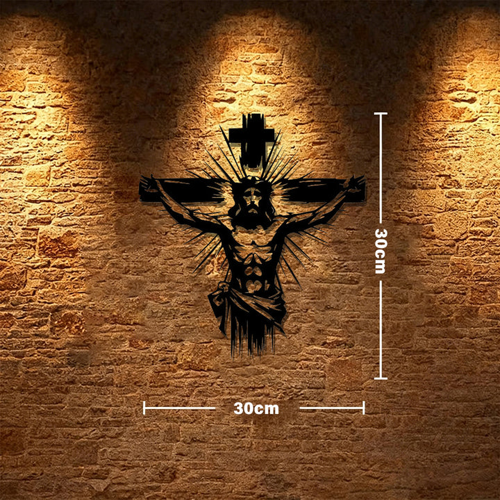Christianartworkshop Décoration murale en métal représentant la crucifixion de Jésus : une affirmation audacieuse de la rédemption - 11,81''*11,81''/30cm*30cm - image 5